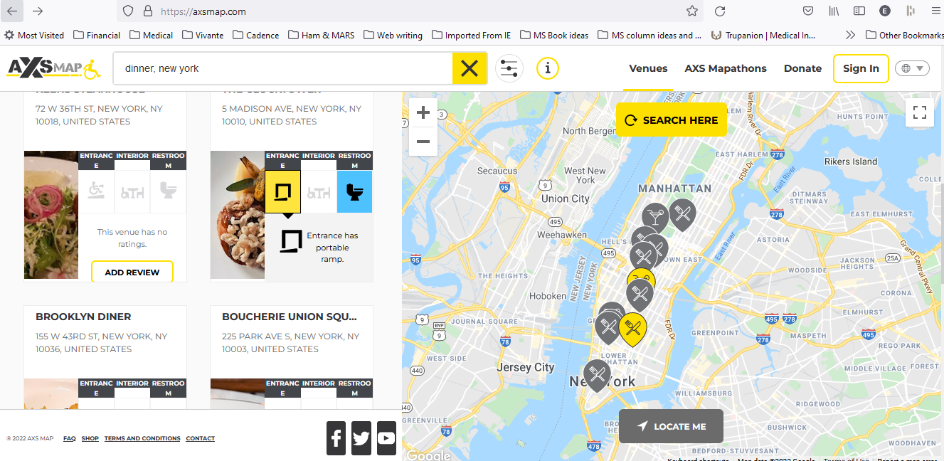 AXS map New York City