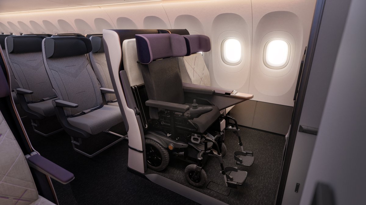 Wheelchair in Air4All seat in aircraft