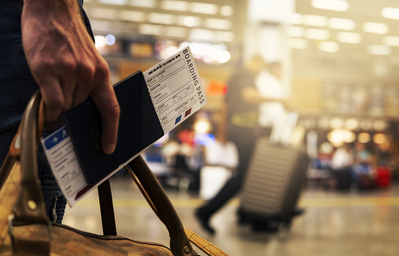 Travel in airport with boarding pass