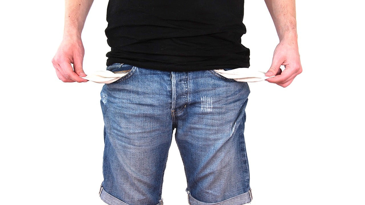 Picture of empty pockets due to health costs