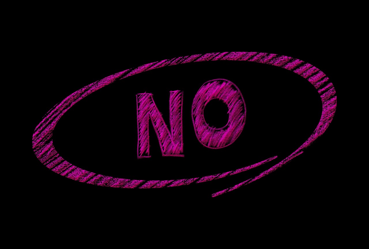 Illustration of the word "no"